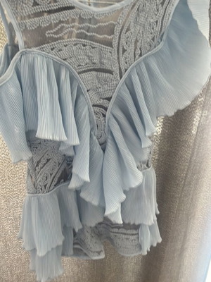 HMM Hanging Mumu baby blue playsuit with ruffles, like new