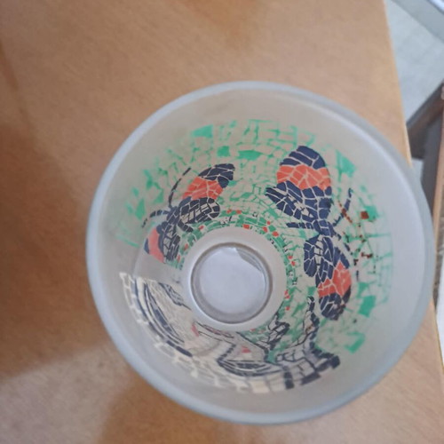 Lumidis Parrot Collectible Glass with Pavlos Samiou Painting Motif, Frosted Texture