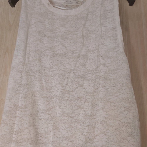 Transparent blouse with large sleeve opening used, size S