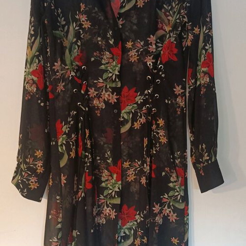 Bershka asymmetrical floral dress like new, size M-L