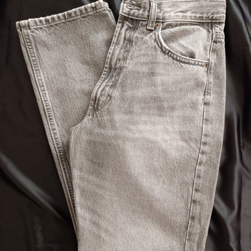 Zara high-waisted straight-leg jeans, gray, size M