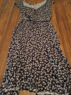 Dress with black and white floral pattern, size S