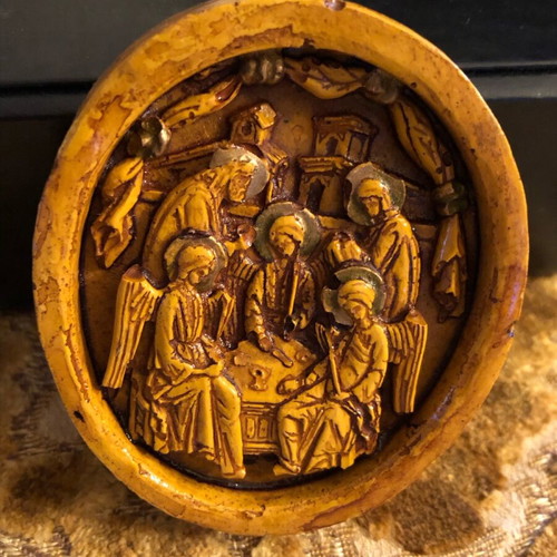 Small embossed image used, theme The Hospitality of Abraham