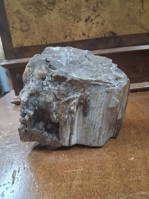 Petrified wood used, 1.05 kg with crystals