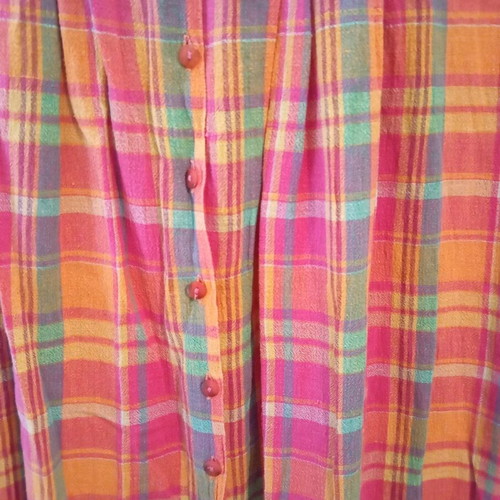 Richards dress used, 100% cotton sleeveless, pink-orange gingham