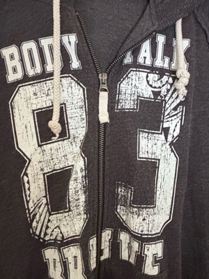 Body Talk sweatshirt jacket used, size M, black and gray
