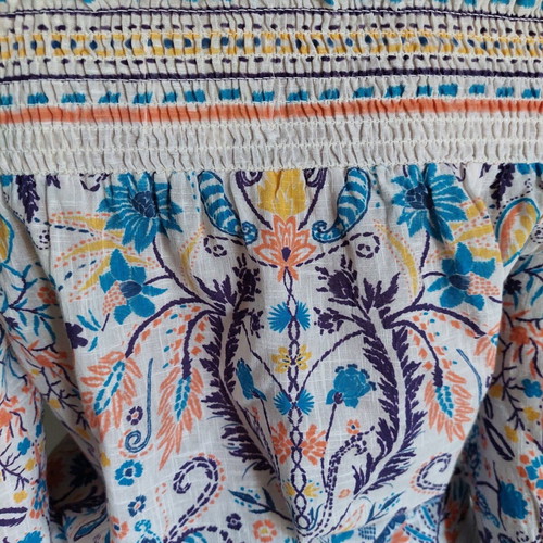 Stella Forest Paris Off The Shoulder Top like new, boho multicolor