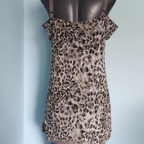 ZIZZI negligee nightdress used, elastic lace with leopard print