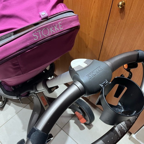 Stokke stroller used, complete with carrycot and accessories