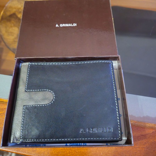 A.GRIMALDI men's leather wallet new black
