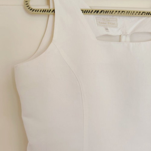 Vintage white sleeveless top linen viscose XL like new