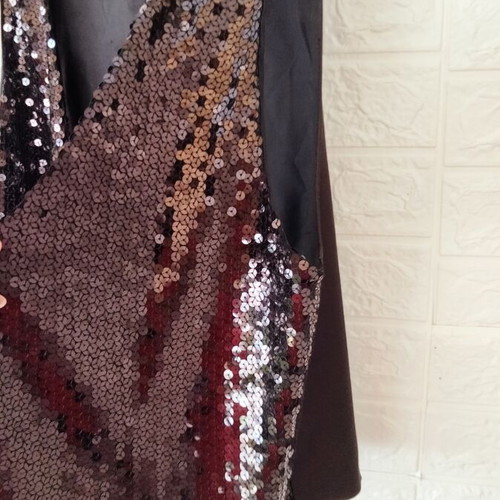 Black sequin vest for women, glam dance style, brand new