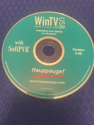 Win TV SoftPVR CD new by Hauppauge