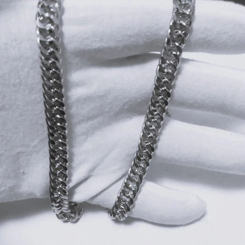 Steel chain dense weave 50cm new, silver