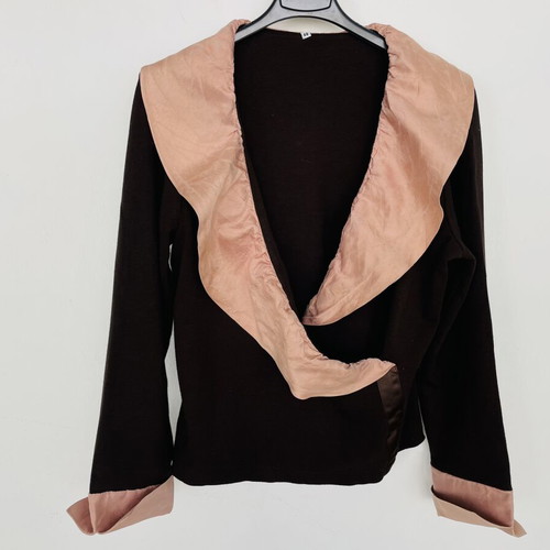 Blouse like new, size S/M, beige and brown, viscose