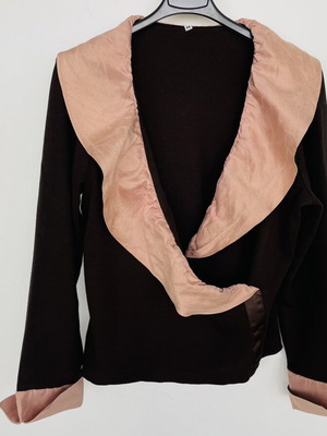 Blouse like new, size S/M, beige and brown, viscose