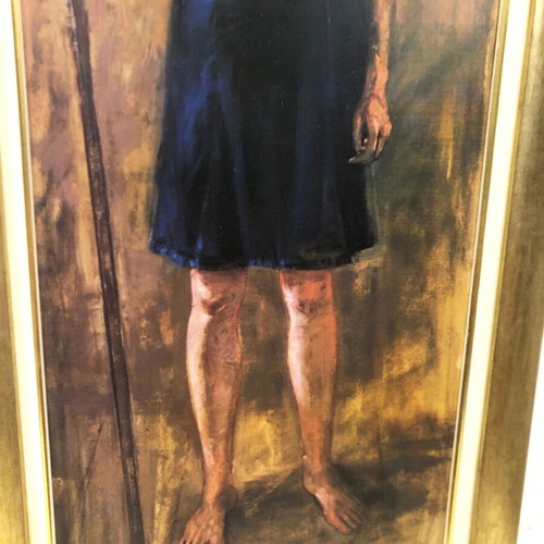 Katzourakis painting copy used with frame 42x104 cm