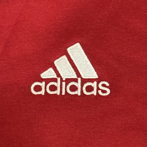 Adidas red hoodie with 3 Stripes, size M, like new