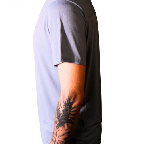 Legendary T-shirt gray size L new, nylon-spandex blend