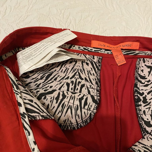 Mango slim fit pants red size XS like new