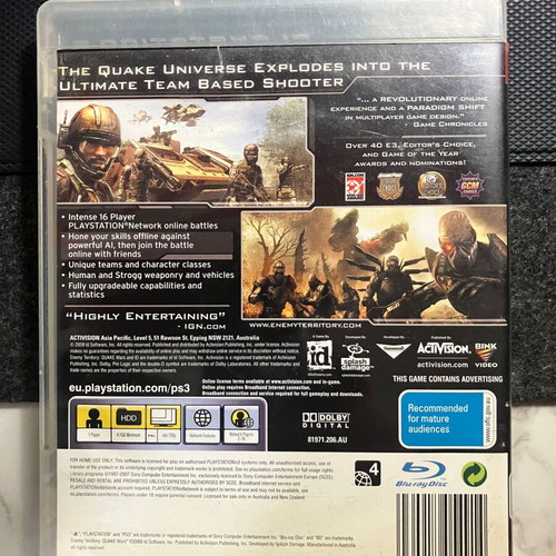 Quake Wars PS3 game used