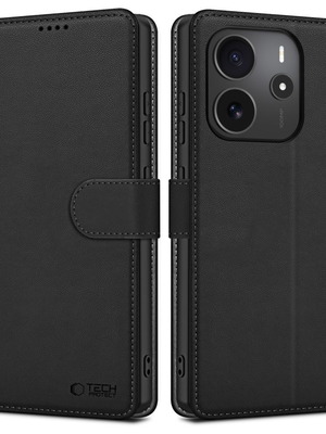 Tech-Protect Matte Wallet case for Xiaomi Redmi Note 14 4G new, black leatherette