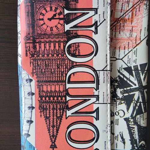 Aldo clutch like new, blue and red