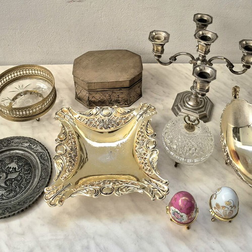 Vintage decorative items set used, pack of 9 pieces
