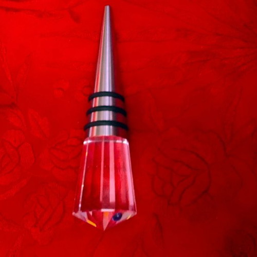 Swarovski Rainbow sapphire wine bottle stopper new
