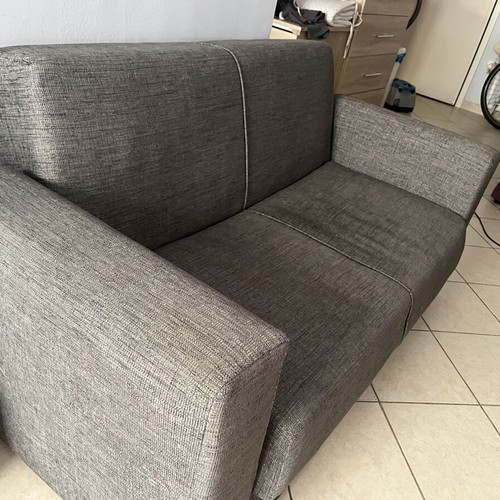 3-seater and 2-seater sofa beds with storage, grey