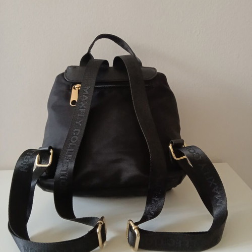 Backpack small women's black like new with gold details