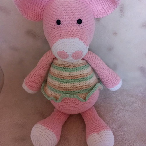Amigurumi pig large new, handmade knitted doll