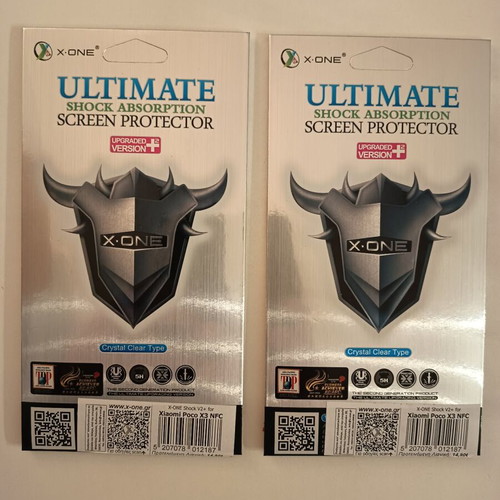 X-ONE Shock V2+ screen protectors for Xiaomi Poco X3 NFC new, pack of 2