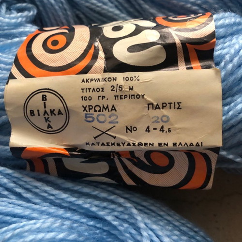 Acrylic yarn for knitting like new, blue