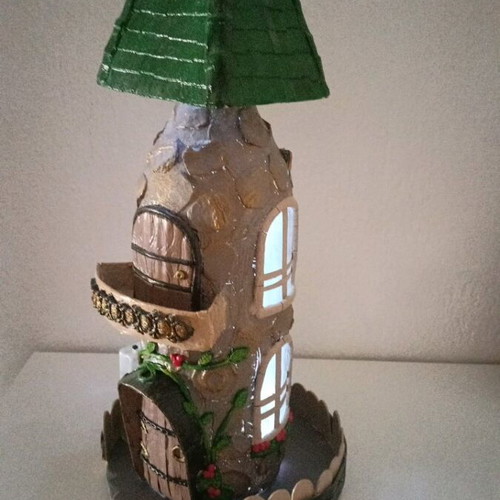 Fairytale house handmade lamp new, decorative fairy tale house