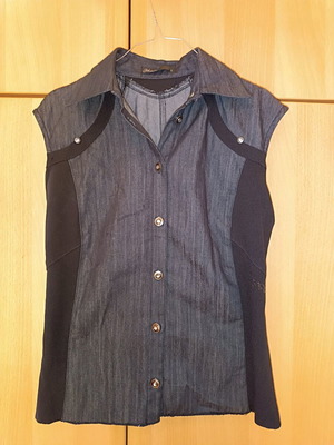 Blouse and vest like new, black, no s-m