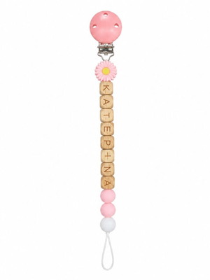 Pacifier clip with BPA free silicone beads and food grade silicone