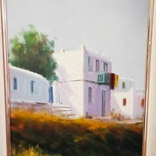 Oil painting on canvas by D. Dimitriou with frame