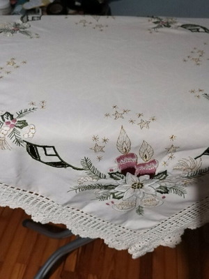 Christmas cotton tablecloth 85x85 new
