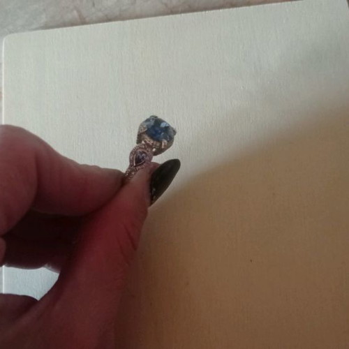 Silver ring with beautiful blue stone new
