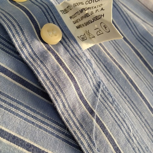 Ascot Sport men's striped shirt, size L, blue and white