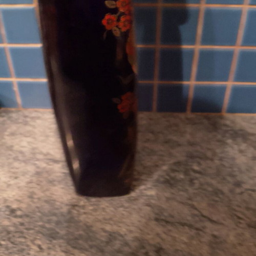 Japanese vintage vase with handpainted decoration used
