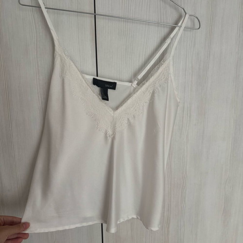 Satin top new, white, size S-M