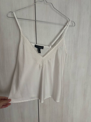 Satin top new, white, size S-M