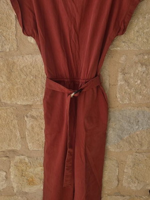 Rue Madame Terracotta Rust Jumpsuit like new, size S