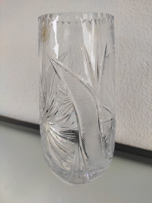 Handmade crystal vase new from Yugoslavia