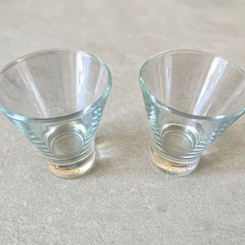 Jacobs Espresso Glasses set of 2 used, vintage transparent