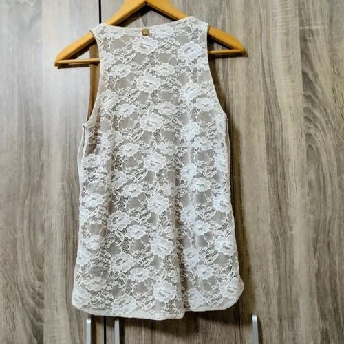BSB Sleeveless Lace Top L, like new, white and black