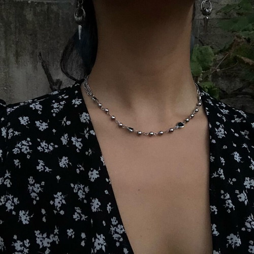 Fairy Y2k Boho Alternative Gothic Grunge Necklace new, green and silver