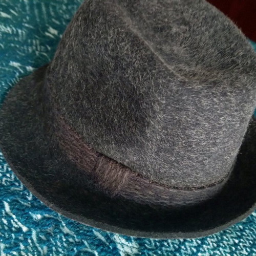 Hat lined with leather brim French vintage unique